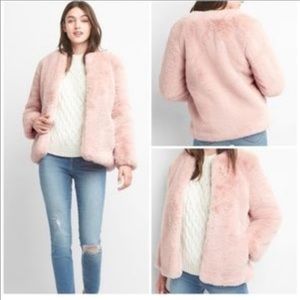 luxury pink faux fur coat